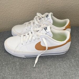 Nike Court Legacy White and Brown Casual Sneakers